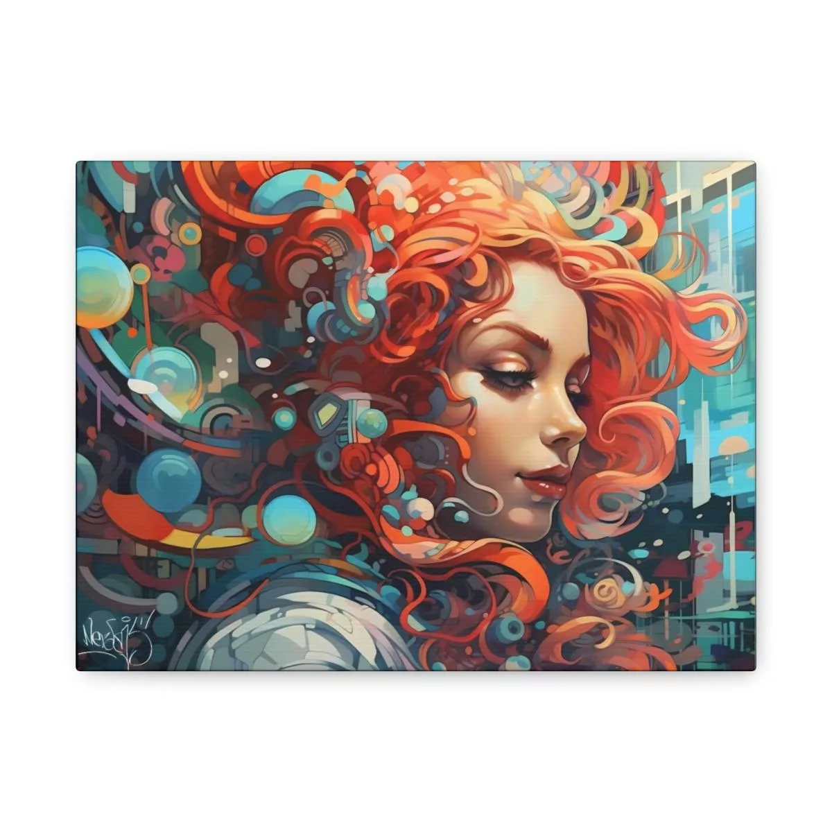 Bubble Girl - Lienzo Mate, Estirado, 1.25" - Image 6