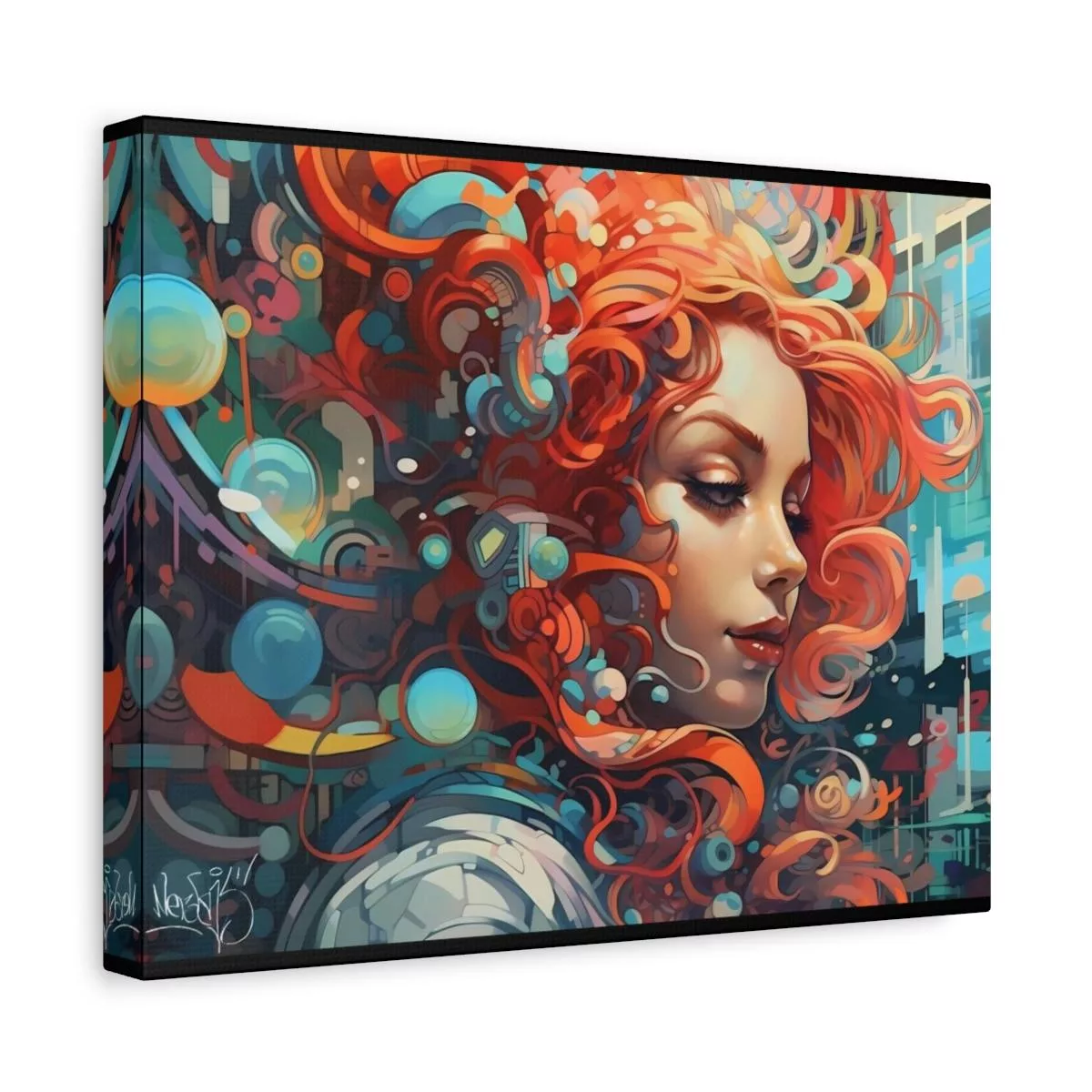 Bubble Girl - Lienzo Mate, Estirado, 1.25" - Image 12