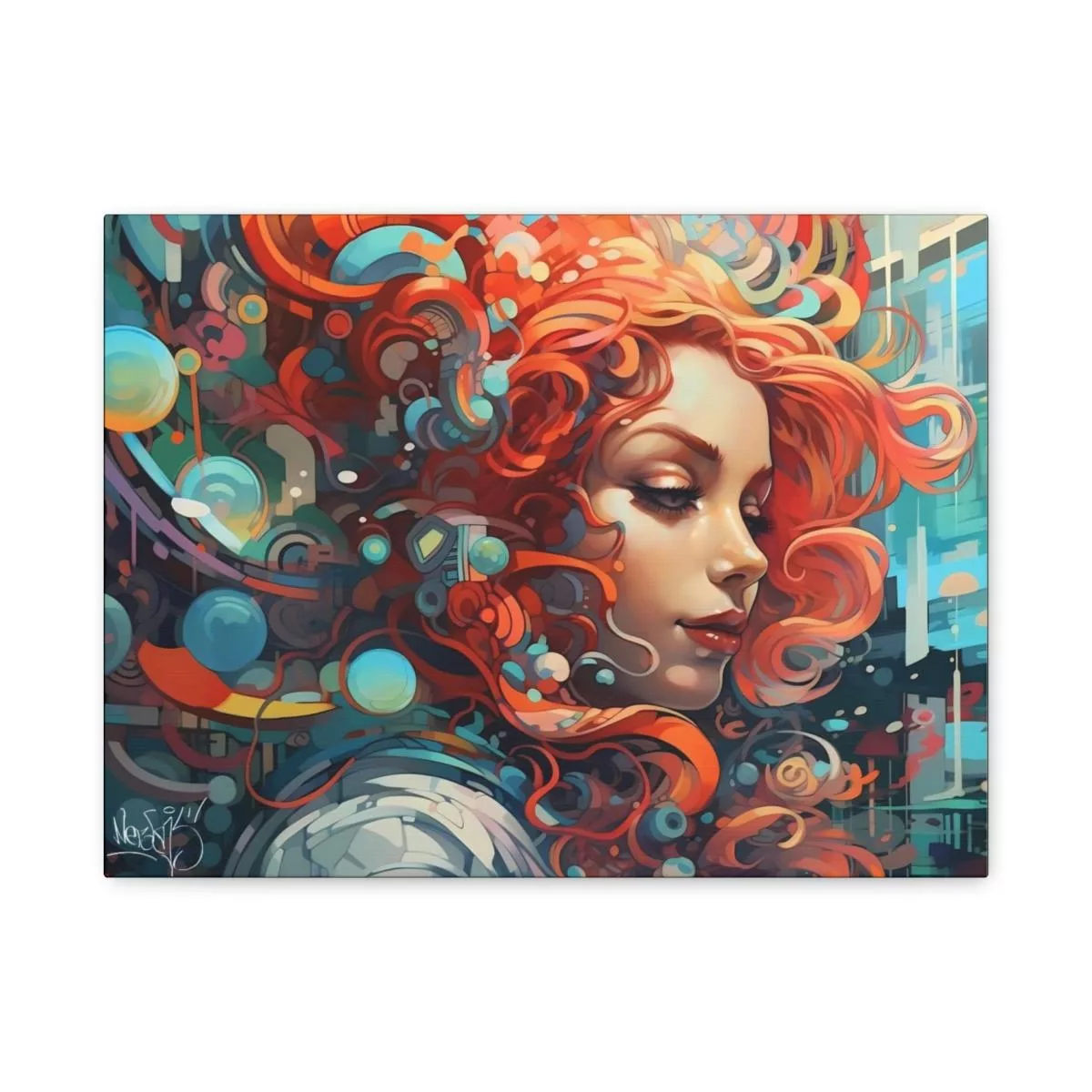 Bubble Girl - Lienzo Mate, Estirado, 1.25" - Image 16