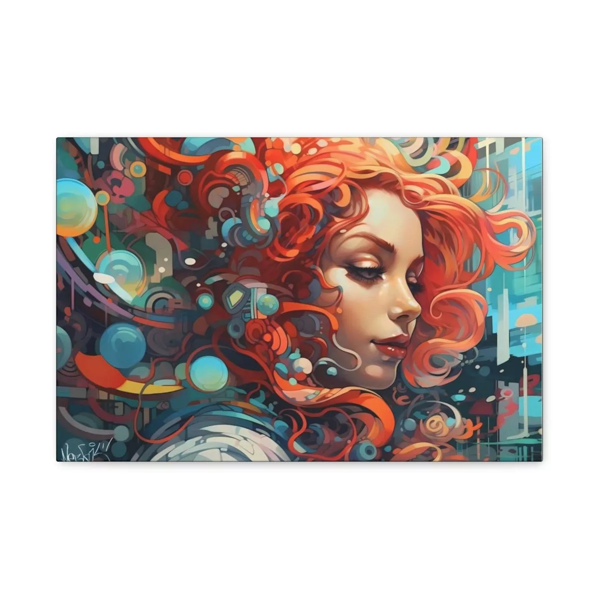 Bubble Girl - Lienzo Mate, Estirado, 1.25" - Image 21