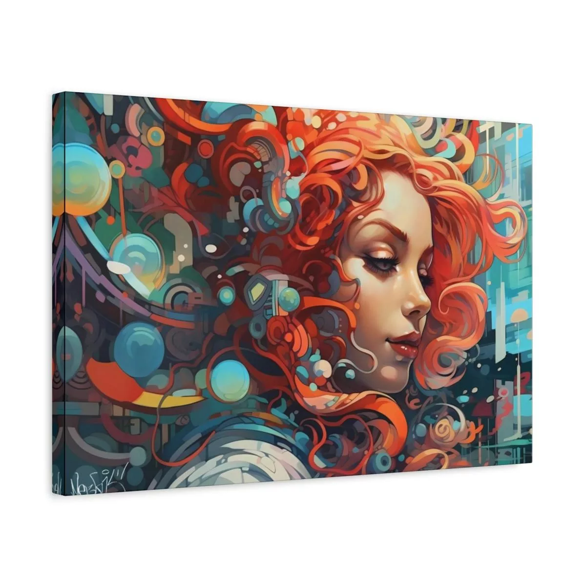 Bubble Girl - Lienzo Mate, Estirado, 1.25" - Image 32