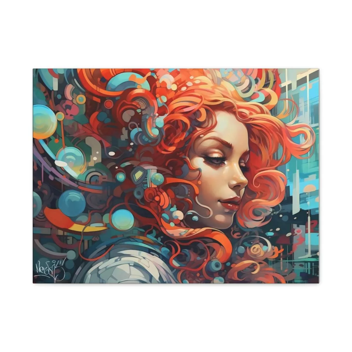 Bubble Girl - Lienzo Mate, Estirado, 1.25" - Image 36