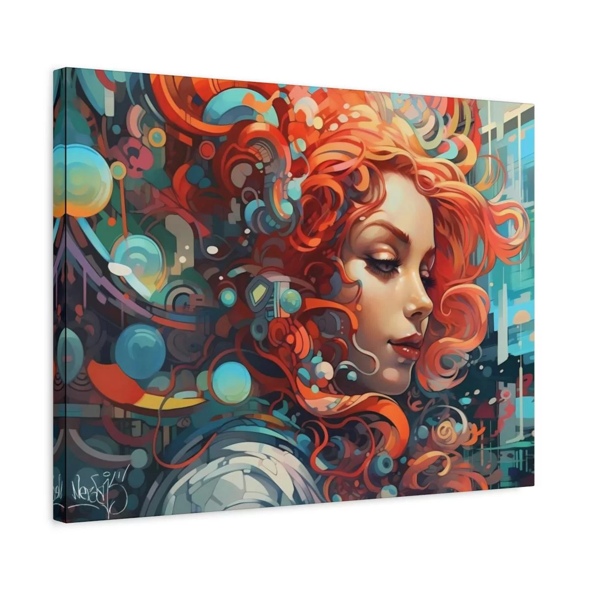 Bubble Girl - Lienzo Mate, Estirado, 1.25" - Image 37