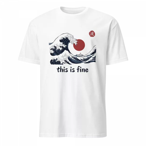 Camiseta This Is Fine — Ola Gigante Ukiyo-e