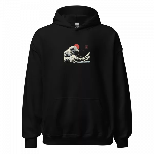 Sudadera Sumi-e Wave — la gran ola minimalista